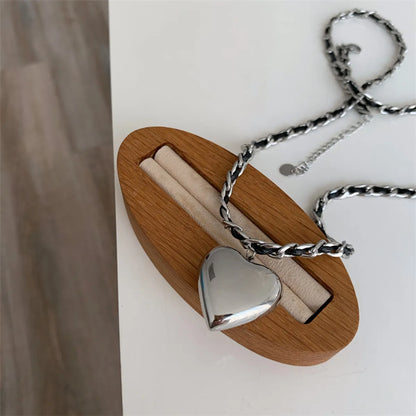 Casual Heart Shape Titanium Steel Plating Pendant Necklace