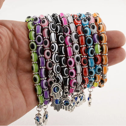 Casual Hip-Hop Devil's Eye Alloy Plastic Plating Unisex Bracelets