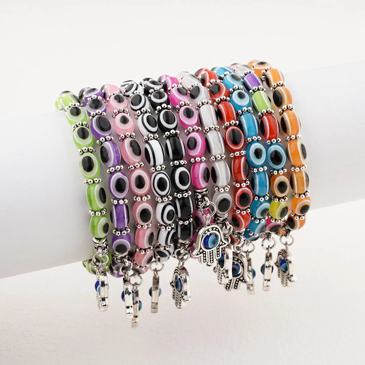 Casual Hip-Hop Devil's Eye Alloy Plastic Plating Unisex Bracelets