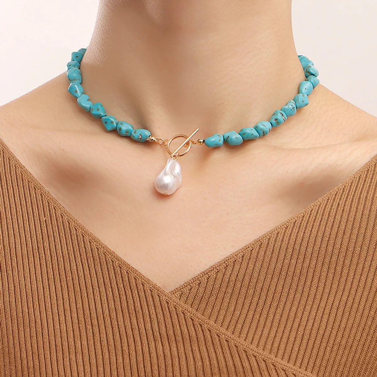 Casual Hip-Hop Irregular Turquoise  Choker In Bulk