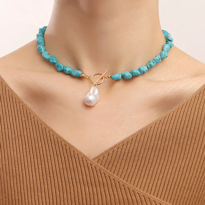 Casual Hip-Hop Irregular Turquoise  Choker In Bulk