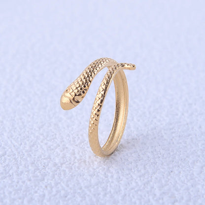 Casual Hip-hop Modern Style Snake Stainless Steel Plating 18k Gold Plated Open Rings