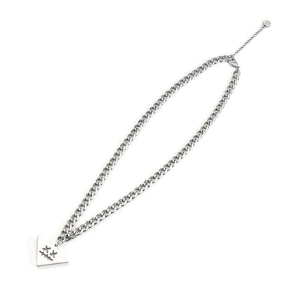 Casual Hip-Hop Punk Triangle Titanium Steel Hollow Out Men'S Pendant Necklace