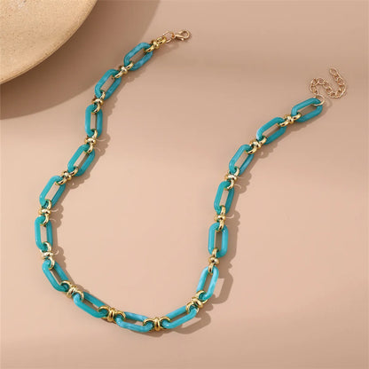 Casual Hip-Hop Retro Solid Color Plastic Chain Unisex Necklace