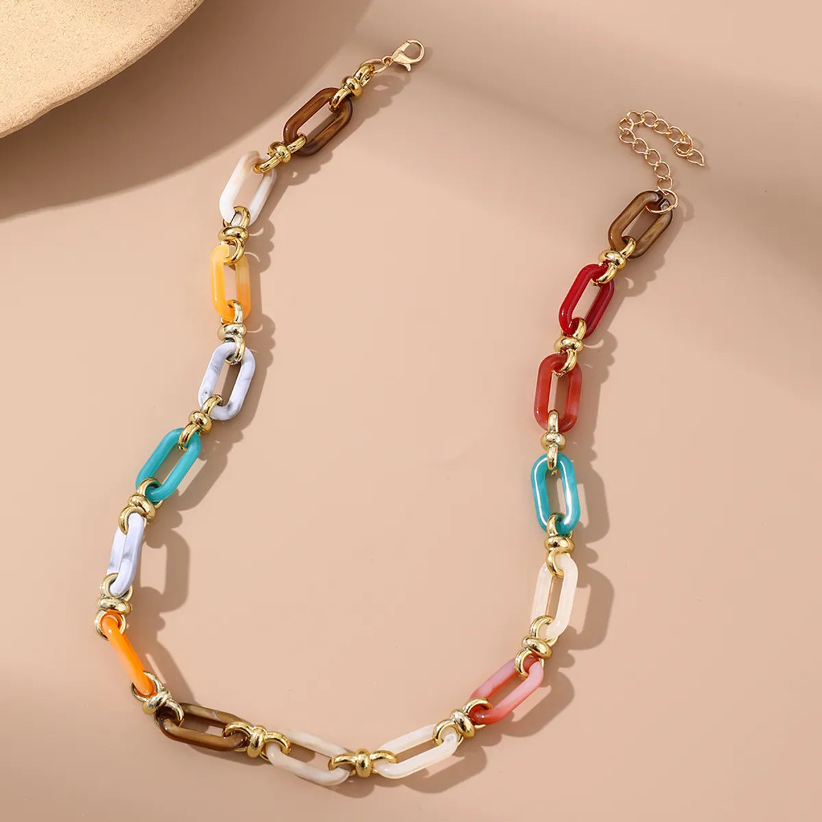 Casual Hip-Hop Retro Solid Color Plastic Chain Unisex Necklace