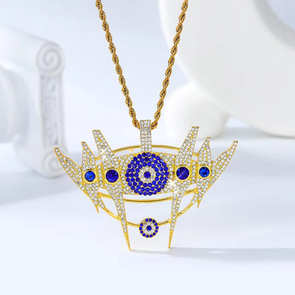 Casual Hip-Hop Rock Eye 201 Stainless Steel Alloy Inlay Rhinestones Unisex Pendant Necklace