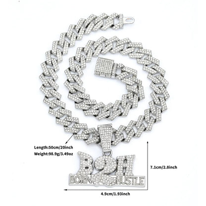 Casual Hip-Hop Rock Letter Number 201 Stainless Steel Alloy Inlay Rhinestones Unisex Pendant Necklace