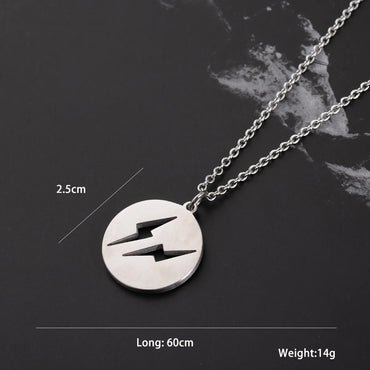 Casual Hip-Hop Simple Style Round Lightning 304 Stainless Steel Polishing Hollow Out Men'S Pendant Necklace