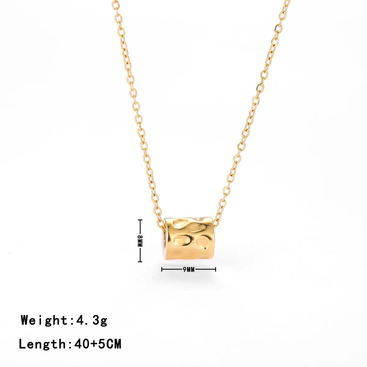 Casual Hip-hop Simple Style Solid Color Stainless Steel Plating White Gold Plated Gold Plated Pendant Necklace