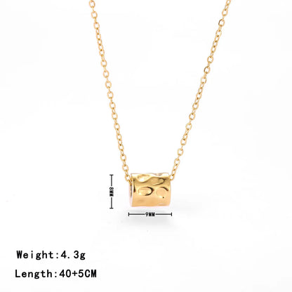 Casual Hip-hop Simple Style Solid Color Stainless Steel Plating White Gold Plated Gold Plated Pendant Necklace