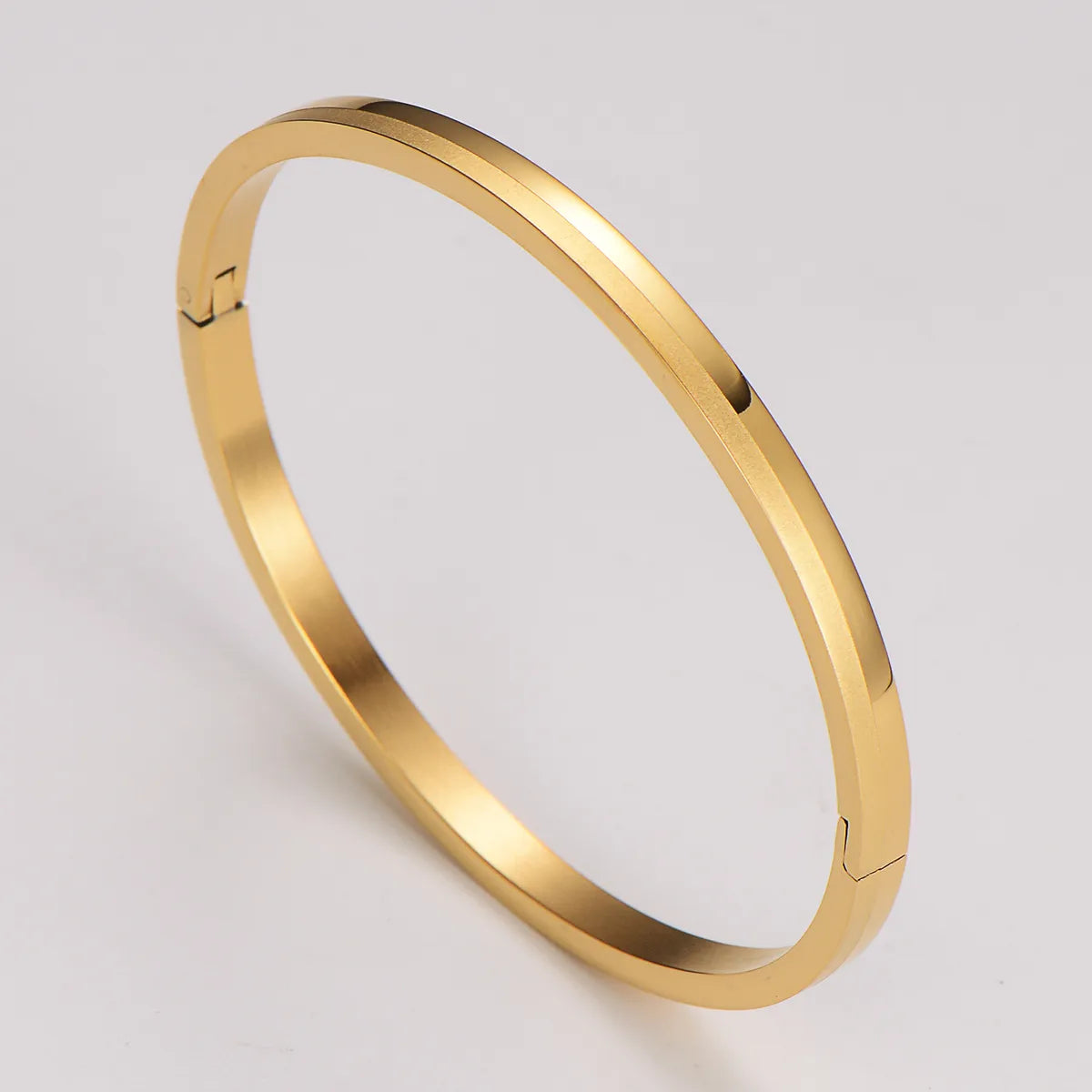 Casual Hip-Hop Solid Color 304 Stainless Steel 18K Gold Plated Rose Gold Plated Bangle In Bulk