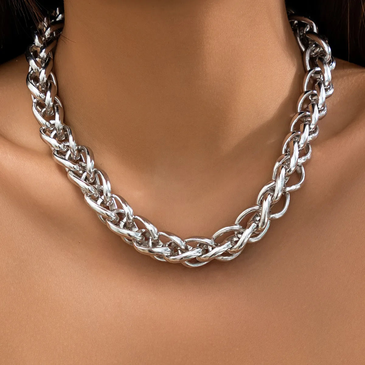 Casual Hip-Hop Solid Color Aluminum Wholesale Necklace