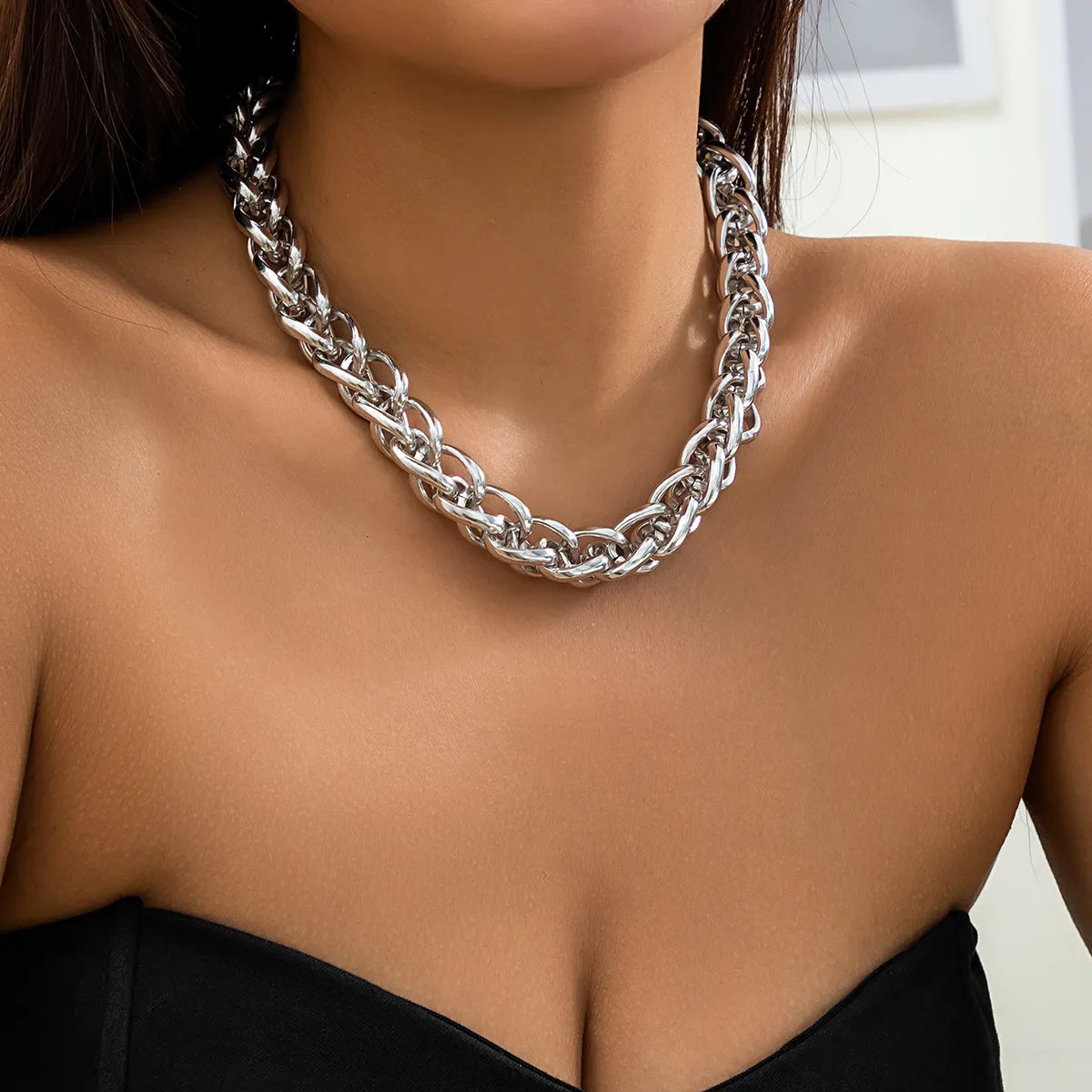 Casual Hip-Hop Solid Color Aluminum Wholesale Necklace