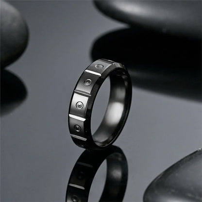 Casual Hip-hop Solid Color Titanium Steel Plating 18k Gold Plated Men's Rings