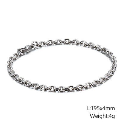 Casual Hip-Hop Solid Color 304 Stainless Steel Bracelets In Bulk