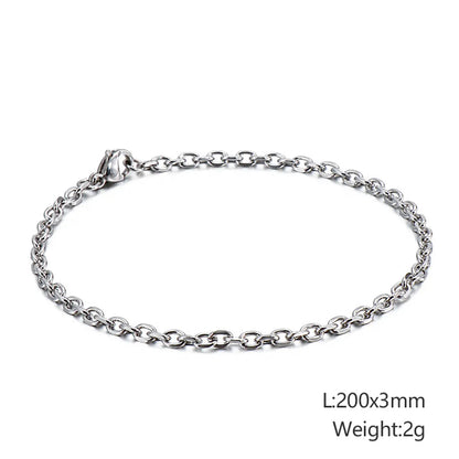 Casual Hip-Hop Solid Color 304 Stainless Steel Bracelets In Bulk