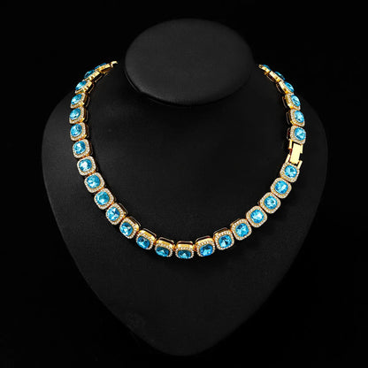 Casual Hip-Hop Solid Color Zircon Alloy Zinc Alloy Wholesale Choker