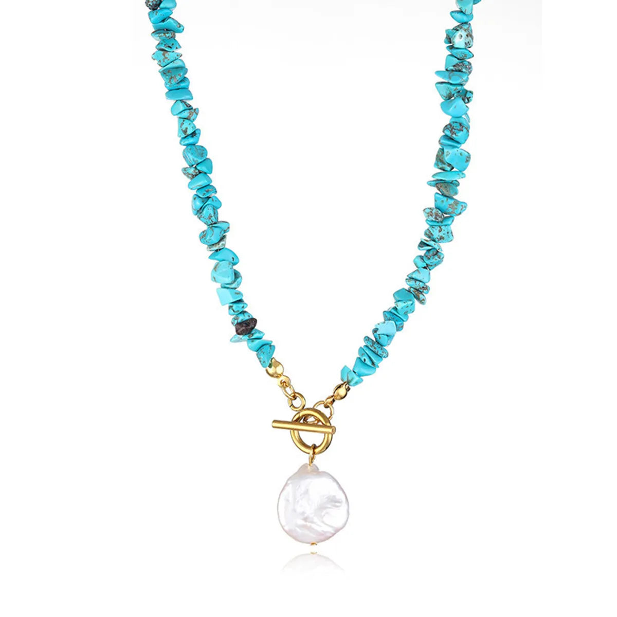 Casual Irregular Freshwater Pearl Gravel Pendant Necklace In Bulk