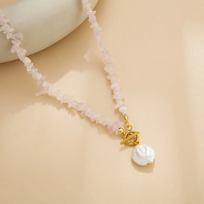 Casual Irregular Freshwater Pearl Gravel Pendant Necklace In Bulk