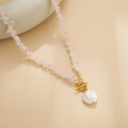 Casual Irregular Freshwater Pearl Gravel Pendant Necklace In Bulk