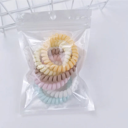 Casual Korean Style Solid Color Plastic Resin Hair Tie