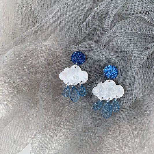 Casual Lady Clouds Water Droplets Arylic Women's Drop Earrings