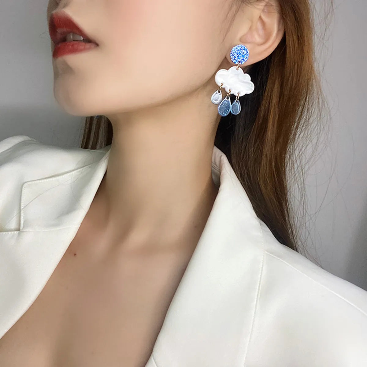 Casual Lady Clouds Water Droplets Arylic Women's Drop Earrings