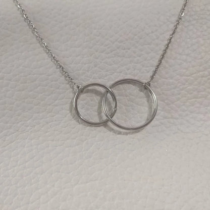 Casual Lady Double Ring Titanium Steel Pendant Necklace