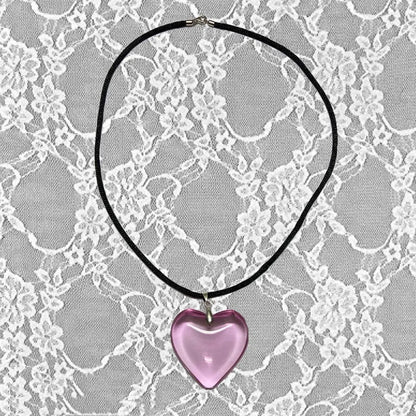 Casual Lady Heart Shape Glass Glass Women'S Pendant Necklace