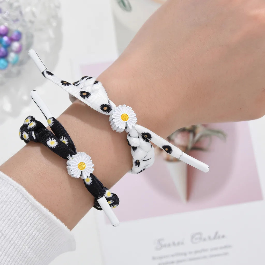 Casual Lady Star Flower Alloy Cloth Plating Inlay Artificial Gemstones Women'S Bracelets Bangle