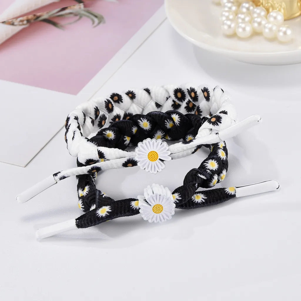 Casual Lady Star Flower Alloy Cloth Plating Inlay Artificial Gemstones Women'S Bracelets Bangle