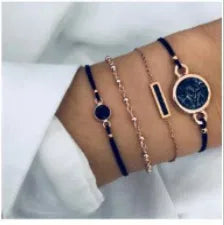 Casual Lady Star Flower Alloy Cloth Plating Inlay Artificial Gemstones Women'S Bracelets Bangle