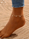 Casual Lady Vacation Square Water Droplets Copper Plating Inlay Zircon 18k Gold Plated Women'S Anklet