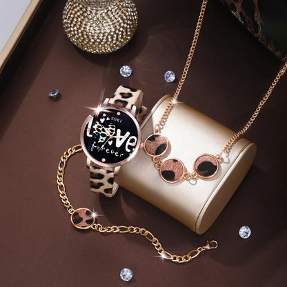 Casual Leopard Buckle Quartz Women'S Watches