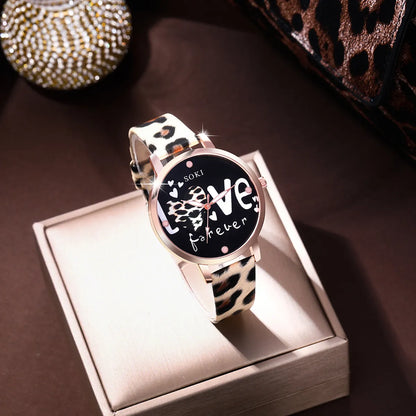 Casual Leopard Buckle Quartz Women'S Watches