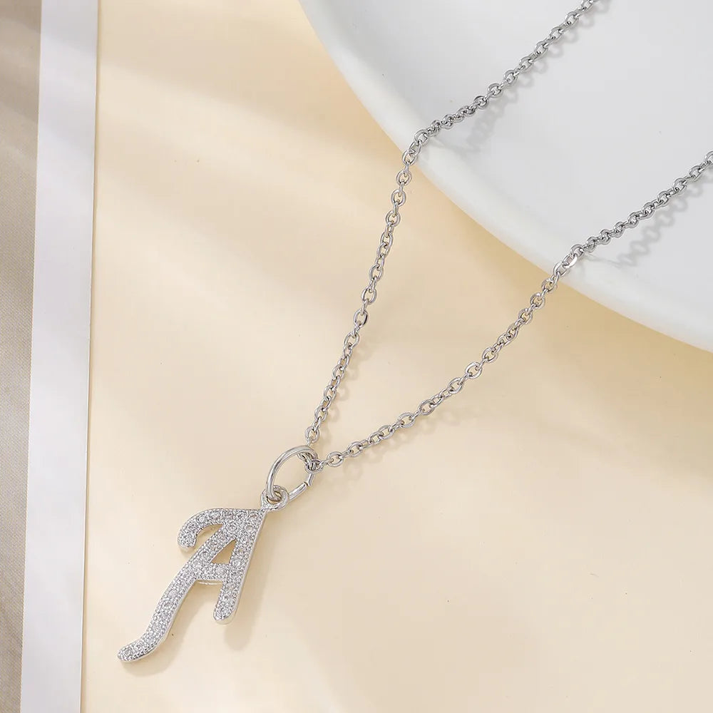 Casual Letter Stainless Steel Copper Plating 18k Gold Plated Pendant Necklace