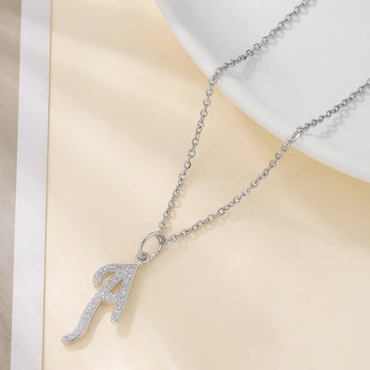 Casual Letter Stainless Steel Copper Plating 18k Gold Plated Pendant Necklace