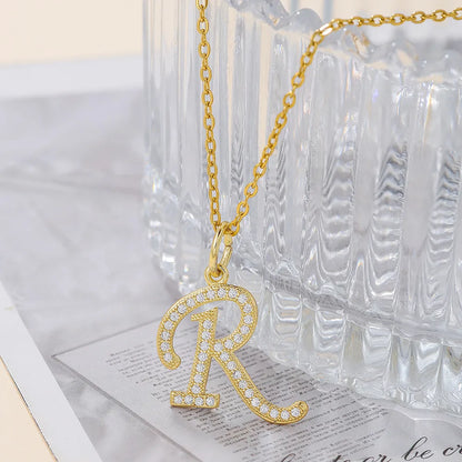 Casual Letter Stainless Steel Copper Plating 18k Gold Plated Pendant Necklace