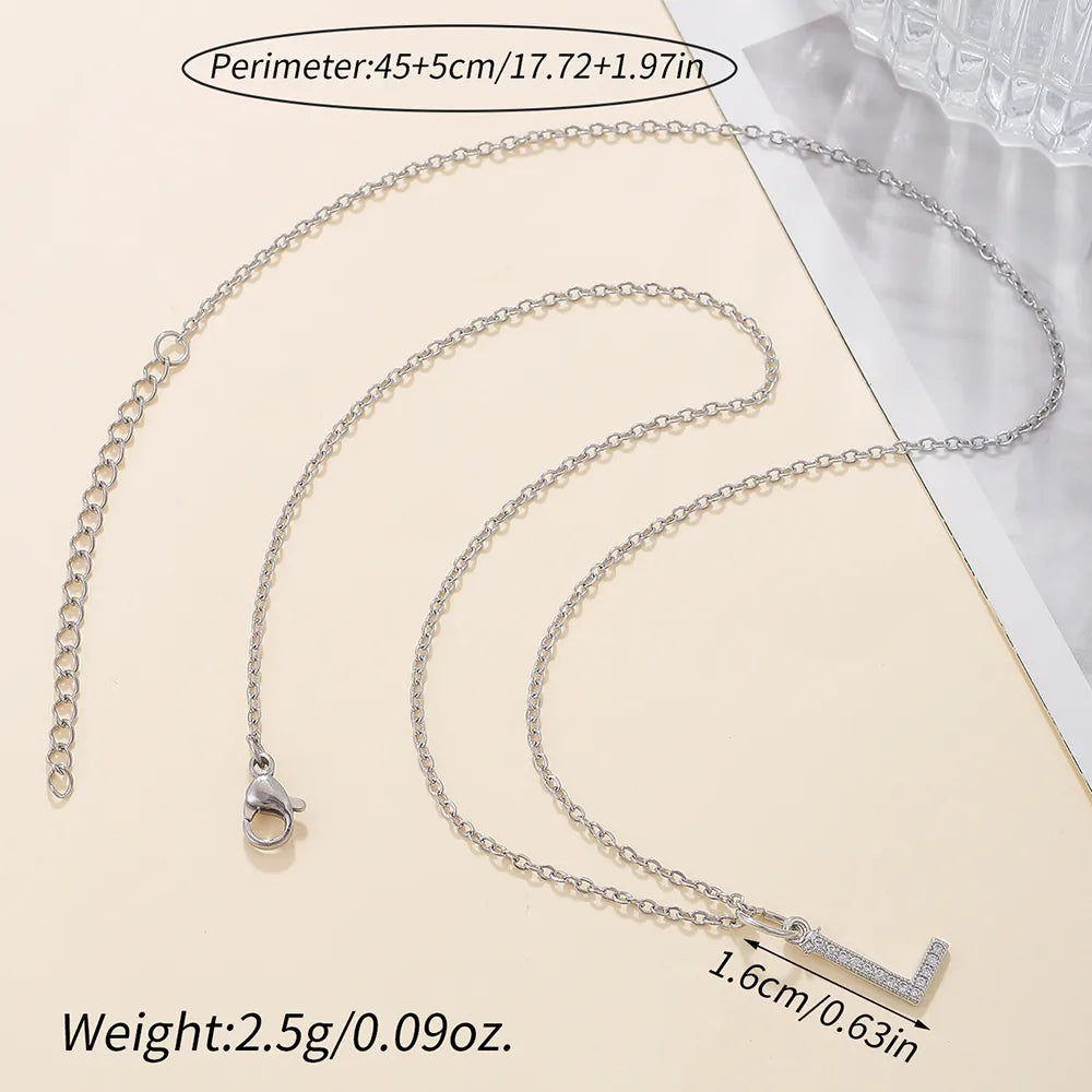 Casual Letter Stainless Steel Copper Plating 18k Gold Plated Pendant Necklace