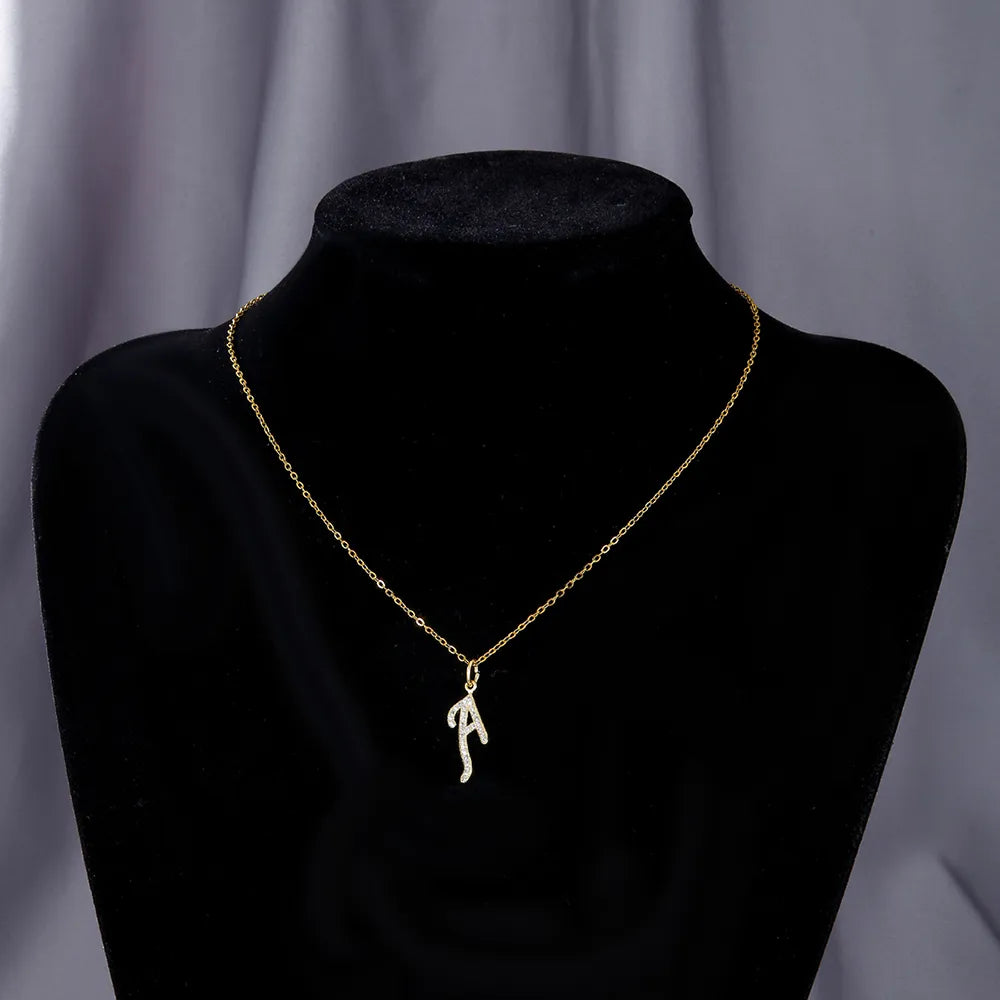 Casual Letter Stainless Steel Copper Plating 18k Gold Plated Pendant Necklace