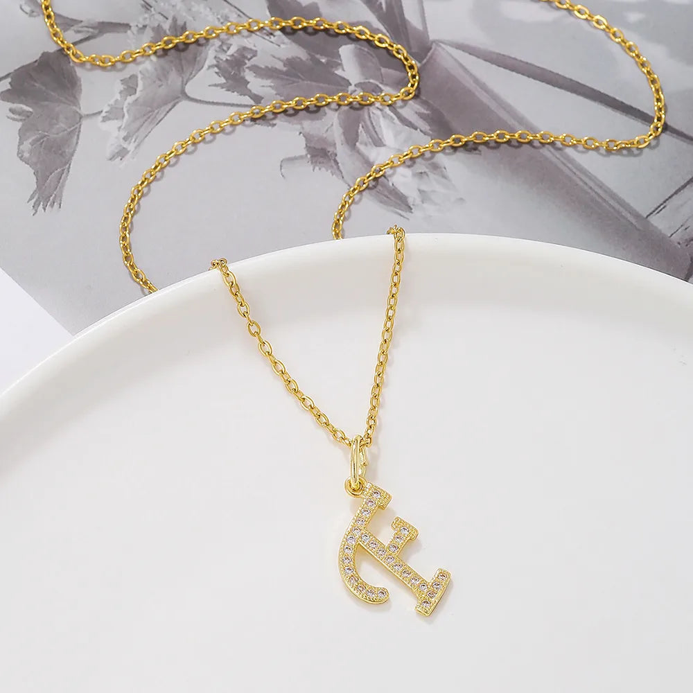 Casual Letter Stainless Steel Copper Plating 18k Gold Plated Pendant Necklace