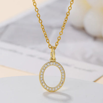 Casual Letter Stainless Steel Copper Plating 18k Gold Plated Pendant Necklace