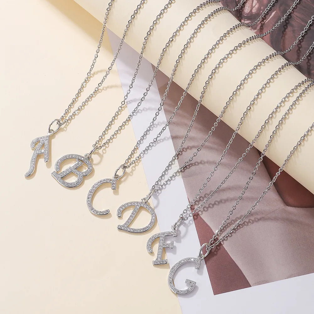 Casual Letter Stainless Steel Copper Plating 18k Gold Plated Pendant Necklace