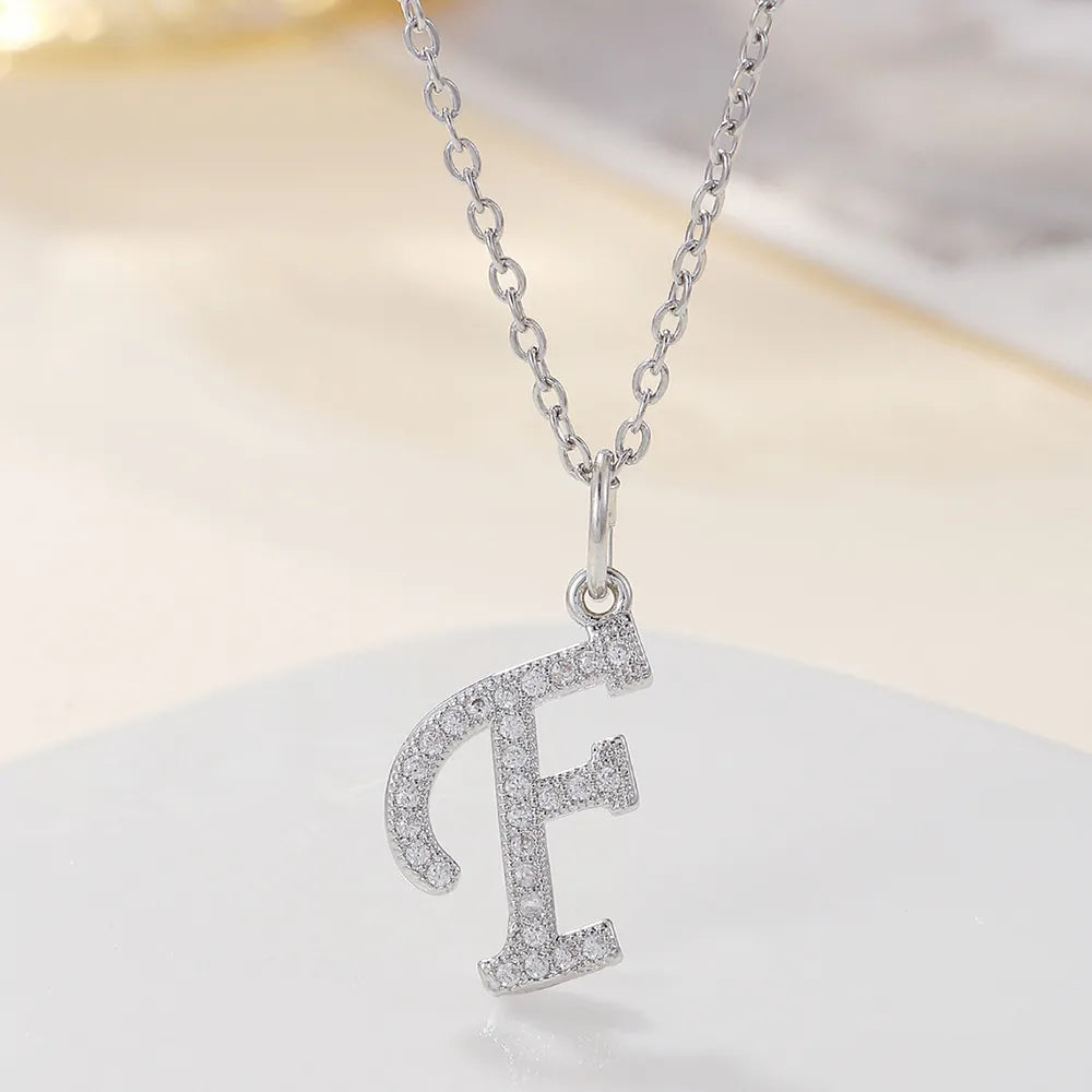 Casual Letter Stainless Steel Copper Plating 18k Gold Plated Pendant Necklace