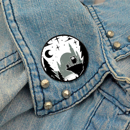 Casual Modern Style Cartoon Moon Tree Alloy Printing Unisex Brooches