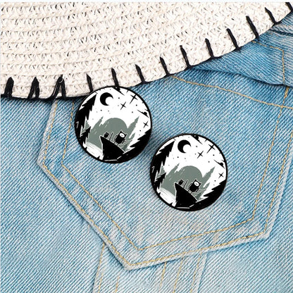 Casual Modern Style Cartoon Moon Tree Alloy Printing Unisex Brooches