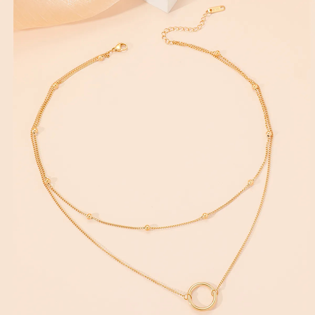 Casual Modern Style Circle Titanium Steel Polishing Plating 18k Gold Plated Layered Necklaces