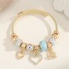 Casual Modern Style Classic Style Bear 304 Stainless Steel Alloy Gold Plated Rhinestones Bangle In Bulk