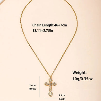 Casual Modern Style Classic Style Cross Alloy Zinc Women's Pendant Necklace