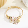 Casual Modern Style Classic Style Swan Bear 304 Stainless Steel Alloy Gold Plated Rhinestones Pearl Bangle In Bulk